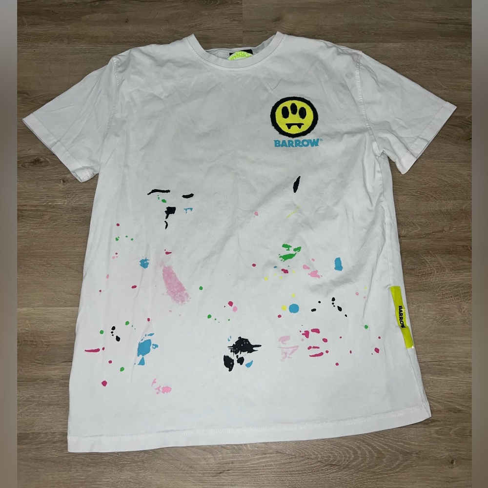 Barrow Logo Printed Crewneck T-Shirt Black Men’s XL Made In Italy Barrow Smiley